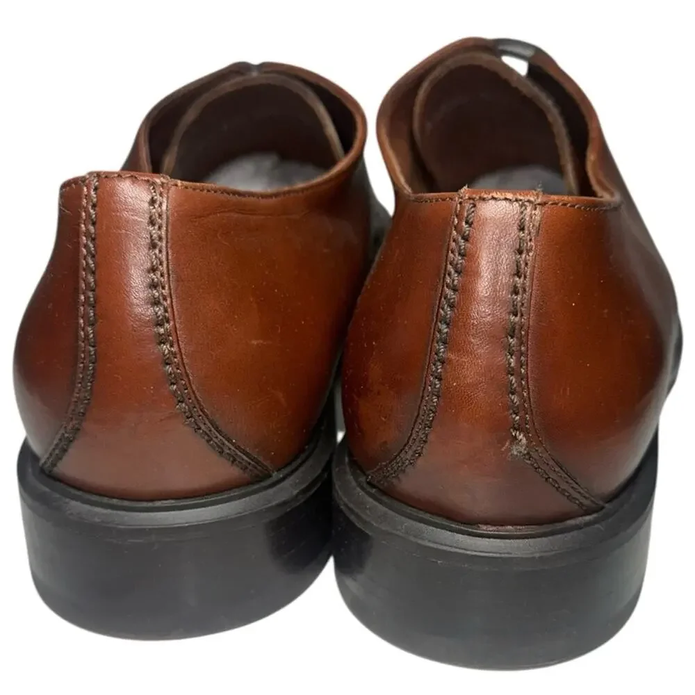 Artedoc Men's Size 11 Brown Leather Cap Toe Derby Lace Up Dress Work Shoes